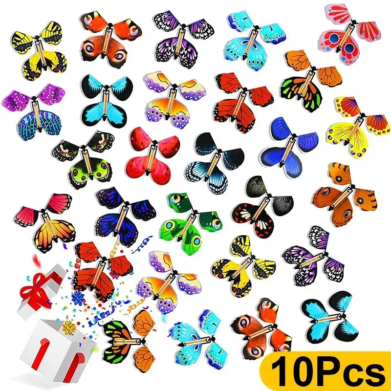 ButterFlutter Surprise: Magic Wind-Up Flying Butterfly Toy - Multipack for Parties & Gifts