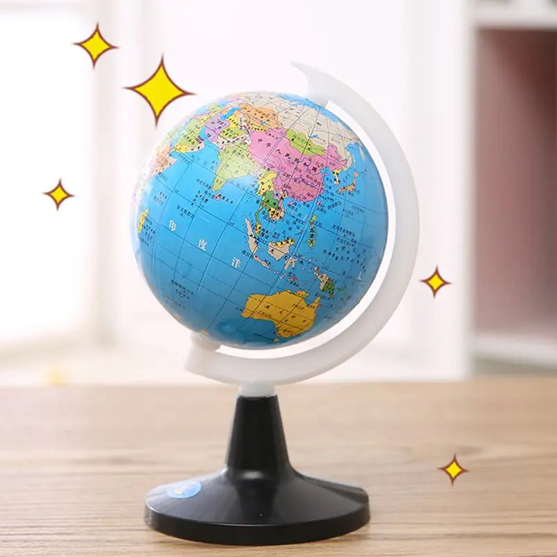 Small Globe of the world with stand Geography Map Educational Toy for Kids Globe with Labels of Continents, Countries, Capitals