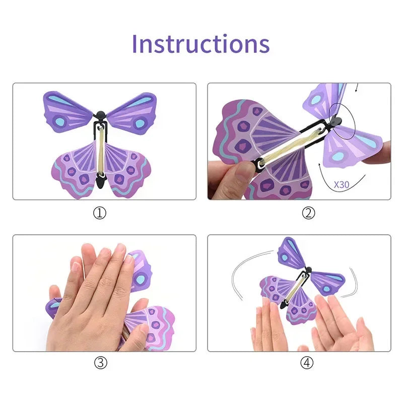 ButterFlutter Surprise: Magic Wind-Up Flying Butterfly Toy - Multipack for Parties & Gifts