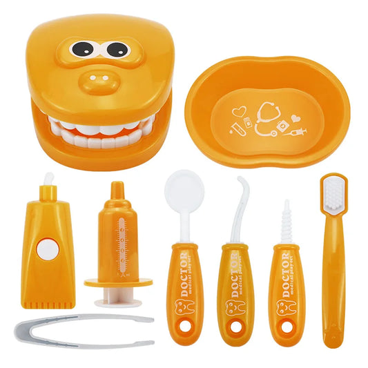 9pcs Early Learning Doctors Role Play Kids Intelligence Brushing Tooth Teaching Aids Montessori Educational Toys for Children