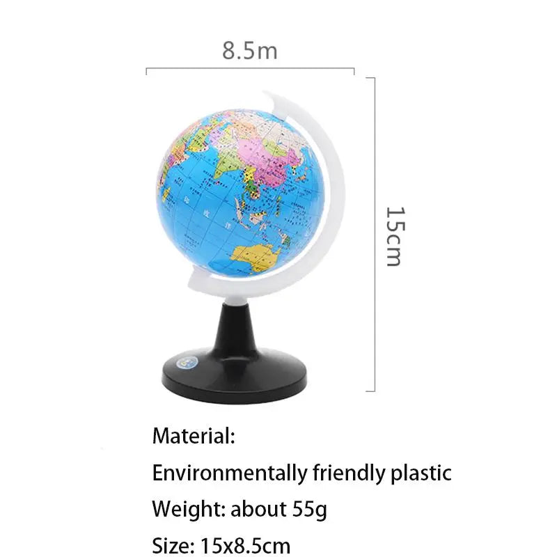 Small Globe of the world with stand Geography Map Educational Toy for Kids Globe with Labels of Continents, Countries, Capitals