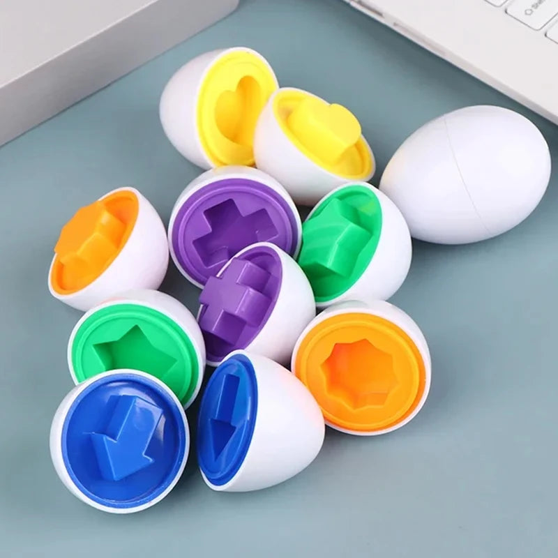 Baby Smart Eggs Montessori Toys 2 Years Toddler Learning Educational Toys Sensory Eggs Chicken Colors Shapes Sorter For Kids